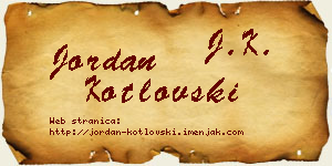 Jordan Kotlovski vizit kartica